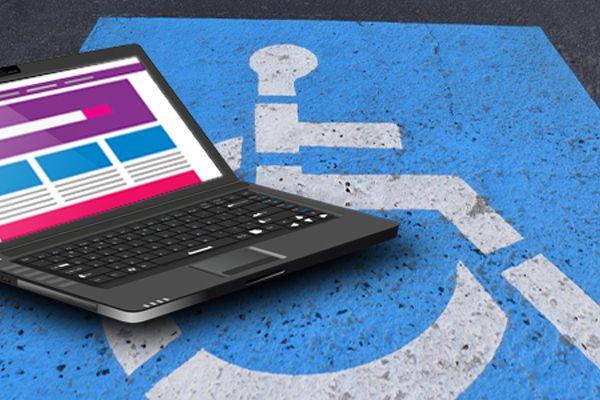 laptop over a handicapped symbol - San Antonio Web Design