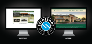 A comparison demonstrating a recent Strottner Designs website redesign