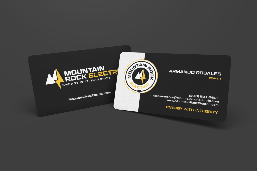 Mountain Rock Electric Logo Design by Strottner Designs